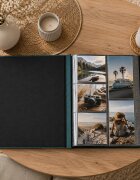 Procart Album foto premium memories 500 fotografii 10x15 buzunare individuale coperta verde cu imprimeu auriu