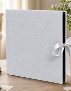 Procart Album foto premium velvet 500 poze 10x15 cm catifea gri file negre inchidere panglica satinata