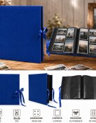 Procart Album foto velvet luxury 500 poze 10x15 cm catifea albastra si panglica satinata design exclusiv