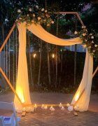 Procart Arcada decor evenimente forma hexagonala cadru metal diametru 2 m aurie