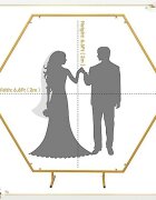 Procart Arcada decor evenimente forma hexagonala cadru metal diametru 2 m aurie