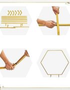 Procart Arcada decor evenimente forma hexagonala cadru metal diametru 2 m aurie