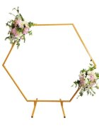 Procart Arcada decor evenimente forma hexagonala cadru metal diametru 2 m aurie