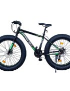 Procart Bicicleta fat bike 26 inch cadru 17 inch schimbator shimano 21 viteze frane pe disc negruverde