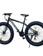 Procart Bicicleta fat bike 26 inch cadru 17 inch schimbator shimano 21 viteze frane pe disc negruverde