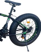 Procart Bicicleta fat bike 26 inch cadru 17 inch schimbator shimano 21 viteze frane pe disc negruverde