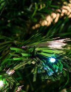 Procart Brad artificial iluminat cu fibra optica si led-uri 180 cm suport metalic inclus