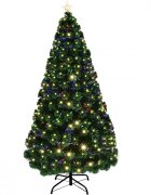 Procart Brad artificial iluminat cu fibra optica si led-uri 210 cm lumineaza multicolor