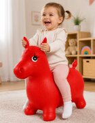 Procart Calut gonflabil rosu pentru copii jucarie saltareata din cauciuc 58x26x52 cm