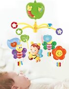 Procart Carusel muzical pentru patut rotativ timer 3 moduri muzicale figurine albinute multicolor