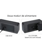 Procart Ceas led digital de birou afisaj temperaturaumiditate alarma alimentare duala mdf negru