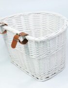 Procart Cos frontal pentru bicicleta prindere curele 21x36x24 cm detasabil ratan alb