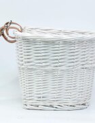Procart Cos frontal pentru bicicleta prindere curele 21x36x24 cm detasabil ratan alb