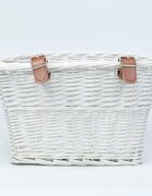 Procart Cos frontal pentru bicicleta prindere curele 21x36x24 cm detasabil ratan alb
