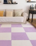 Procart Covoras puzzle pufos 61.5x61.5x1.7 cm spuma eva set 2 piese culoare light purple