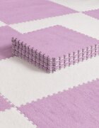 Procart Covoras puzzle pufos 61.5x61.5x1.7 cm spuma eva set 2 piese culoare light purple