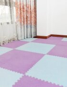 Procart Covoras puzzle pufos 61.5x61.5x1.7 cm spuma eva set 2 piese culoare light purple