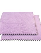 Procart Covoras puzzle pufos 61.5x61.5x1.7 cm spuma eva set 2 piese culoare light purple