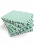 Procart Covoras puzzle pufos 61.5x61.5x1.7 cm spuma eva set 2 piese culoare mint green