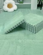 Procart Covoras puzzle pufos 61.5x61.5x1.7 cm spuma eva set 2 piese culoare mint green