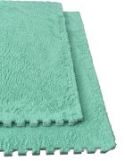Procart Covoras puzzle pufos 61.5x61.5x1.7 cm spuma eva set 2 piese culoare mint green