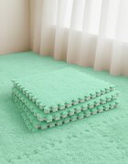 Procart Covoras puzzle pufos 61.5x61.5x1.7 cm spuma eva set 2 piese culoare mint green