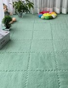 Procart Covoras puzzle pufos 61.5x61.5x1.7 cm spuma eva set 2 piese culoare mint green