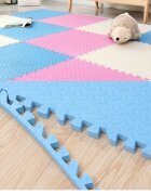 Procart Covoras puzzle xl 60x60 cm grosime 2 cm spuma eva 2 piese culoare albastru deschis