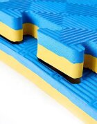 Procart Covoras tip puzzle xxl spuma eva 100x100 cm grosime 2 cm antiderapant galbenalbastru