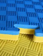 Procart Covoras tip puzzle xxl spuma eva 100x100 cm grosime 2 cm antiderapant galbenalbastru