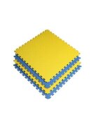 Procart Covoras tip puzzle xxl spuma eva 100x100 cm grosime 2 cm antiderapant galbenalbastru