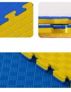 Procart Covoras tip puzzle xxl spuma eva 100x100 cm grosime 2 cm antiderapant galbenalbastru