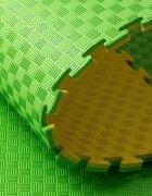 Procart Covoras tip puzzle xxl spuma eva 100x100 cm grosime 2 cm antiderapant galbenverde