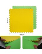 Procart Covoras tip puzzle xxl spuma eva 100x100 cm grosime 2 cm antiderapant galbenverde