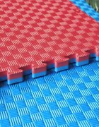 Procart Covoras tip puzzle xxl spuma eva 100x100 cm grosime 2 cm antiderapant rosualbastru