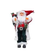 Procart Decoratiune mos craciun 60 cm sac de cadouri coronita blanita artificiala