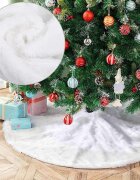 Procart Fusta covor blanita alba pentru brad de craciun diametru 120 cm pufoasa aspect zapada
