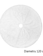 Procart Fusta covor blanita alba pentru brad de craciun diametru 120 cm pufoasa aspect zapada