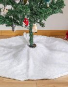 Procart Fusta covor blanita alba pentru brad de craciun diametru 120 cm pufoasa aspect zapada