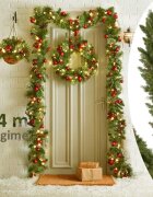 Procart Ghirlanda decorativa din brad artificial molid scandinav lungime 5.4 m verde natural aspect bogat