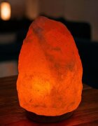 Procart Lampa de sare decorativa 5-6 kg baza din lemn