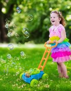 Procart Masina de tuns iarba interactiva generator baloane de sapun muzica solutie inclusa cu baterii