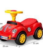 Procart Masinuta fara pedale pentru copii 1-3 ani 35x51x25 cm model retro rosie