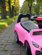 Procart Masinuta ride-on roz sezut ergonomic cu spatar volan 66x29x36 cm