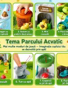 Procart Masuta de activitati interactiva cu apa parc acvatic cu dinozauri cascada pescuit si accesorii picioare detasabile