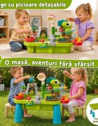 Procart Masuta de activitati interactiva cu apa parc acvatic cu dinozauri cascada pescuit si accesorii picioare detasabile