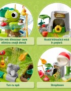 Procart Masuta de activitati interactiva cu apa parc acvatic cu dinozauri cascada pescuit si accesorii picioare detasabile