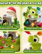 Procart Masuta de activitati interactiva cu apa parc acvatic cu dinozauri cascada pescuit si accesorii picioare detasabile
