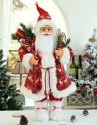 Procart Mos craciun 45 cm figurina pentru interior imprimeu reni