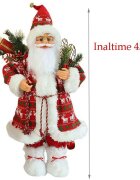 Procart Mos craciun 45 cm figurina pentru interior imprimeu reni